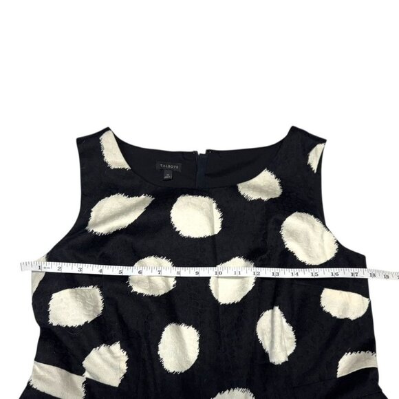 Talbots Polka Dot Dress Black/Cream Size 12 - Picture 5 of 6